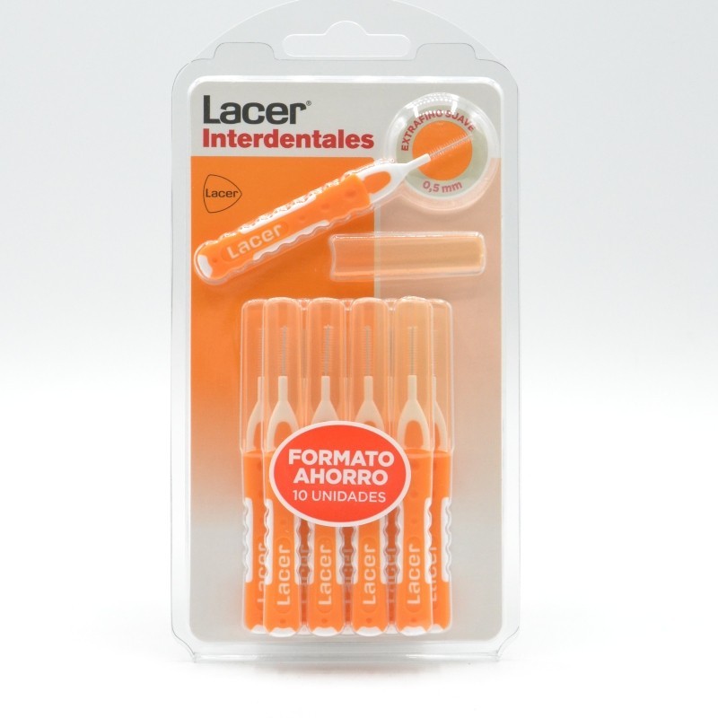 LACER CEPILLO INTERDENTAL EXTRAFINO SUAVE RECTO 10 U NARANJA Cepillos