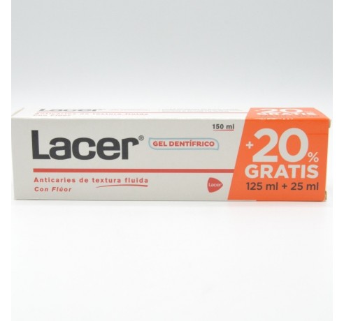 LACER GEL DENTIFRICO 125 ML+25 ML GRATIS Encías, caries, dientes sensibles