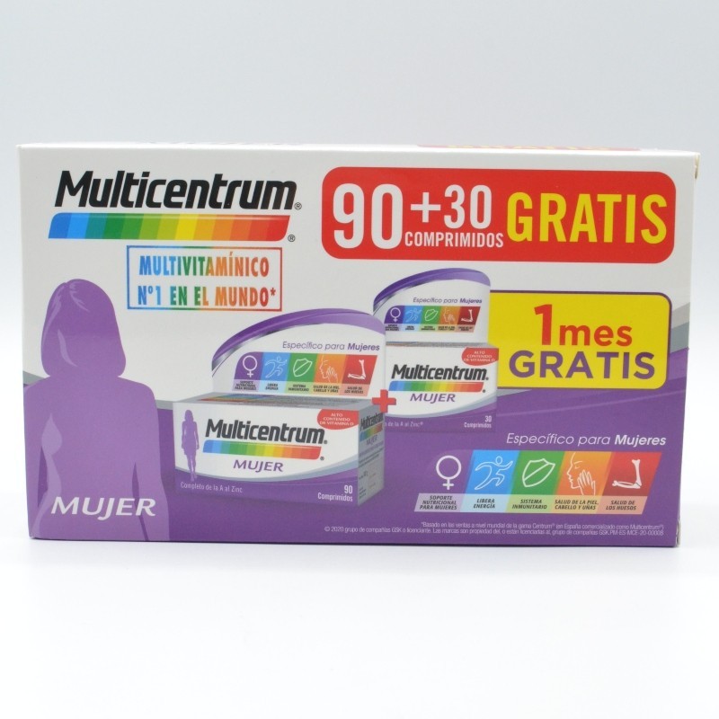 MULTICENTRUM MUJER 90 + 30 COMPRIMIDOS PACK PROMOCIONAL Complejos multivitamínicos