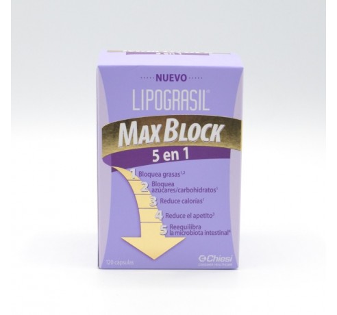 LIPOGRASIL MAX BLOCK 5 EN 1 120 CAPSULAS Quemagrasas