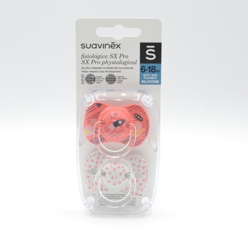 CHUPETE SUAVINEX FISIOLOGICO PRO SILICONA 6-18M 2UD MARIPOSA Chupetes y broches
