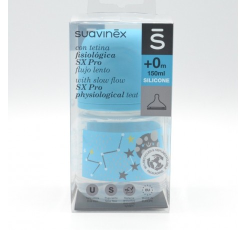 BIBERON SUAVINEX SILICONA FISIOLOGICO PRO +0M 150ML Biberones y tetinas