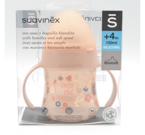 Comprar Suavinex Biberón First con asas y boquilla Silicona