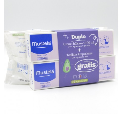 MUSTELA CREMA PAÑAL DUPLO 100ML.+TOALLITAS