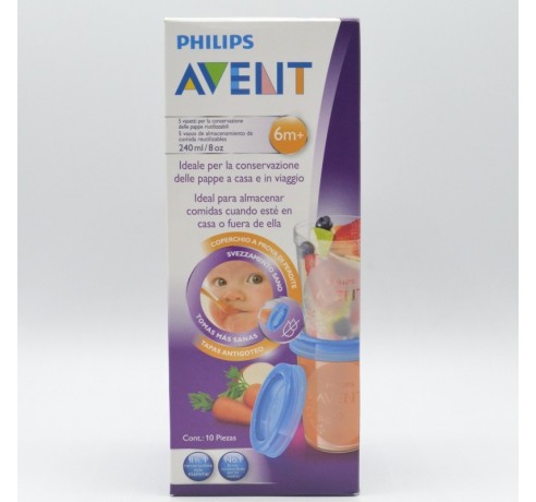 AVENT 5 VASOS DE ALMACENAMIENTO +6M Vajilla y accesorios