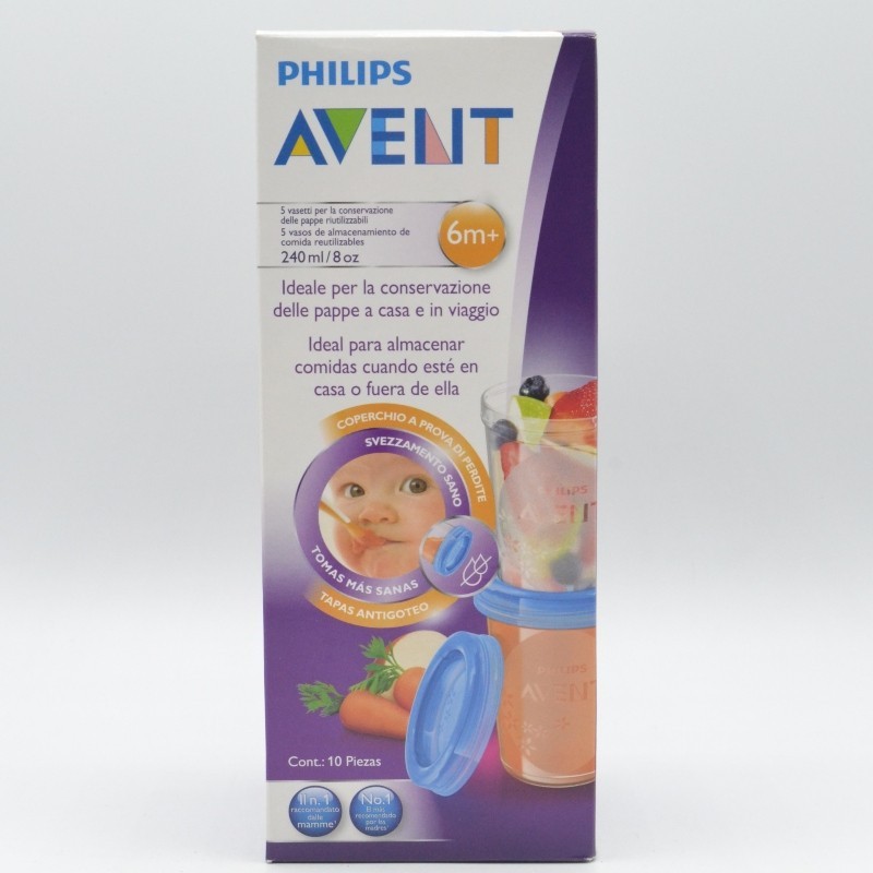 AVENT 5 VASOS DE ALMACENAMIENTO +6M Vajilla y accesorios