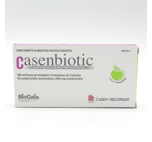 CASENBIOTIC SABOR MANZANA 10 COMPRIMIDOS Probióticos y sueros de rehidratación