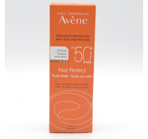 AVENE SOLAR ULTRA MAT PERFECT FLUIDO COLOR SPF 50+ 50 ML Facial adulto