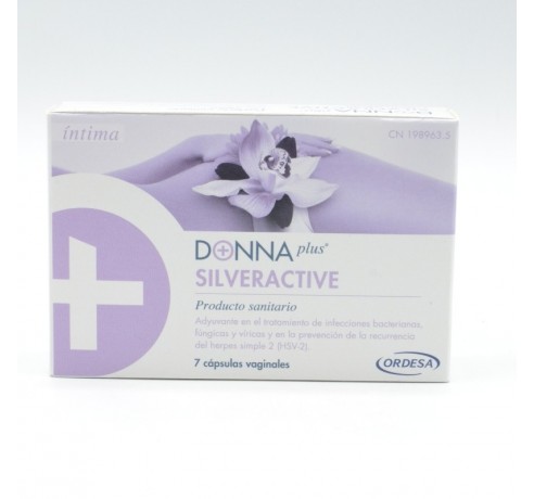 DONNA PLUS SILVERACTIVE 7 CAPSULAS VAGINALES Infección vaginal y probióticos