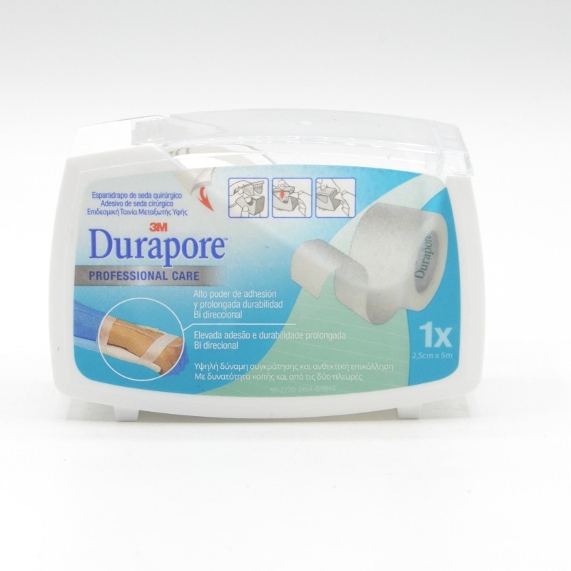 ESPARADRAPO 3M DURAPORE SEDA PORTAR 5 X 2,5 CM Esparadrapo y vendas