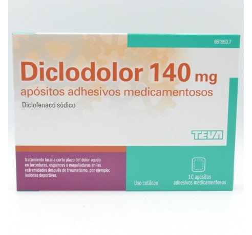 DICLODOLOR 140 MG 10 APOSITOS ADHESIVOS Antiflamatorios tópicos