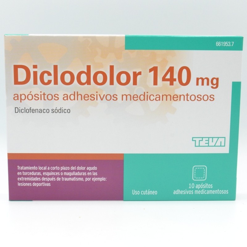 DICLODOLOR 140 MG 10 APOSITOS ADHESIVOS Antiflamatorios tópicos