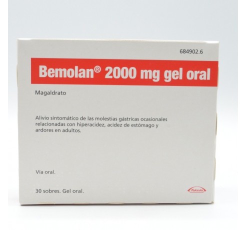 BEMOLAN 2 G GEL 30 SOBRES Antiácidos