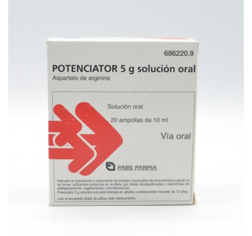 POTENCIATOR 5 G 20 AMPOLLAS BEBIBLES 10 ML Estimulador del apetito