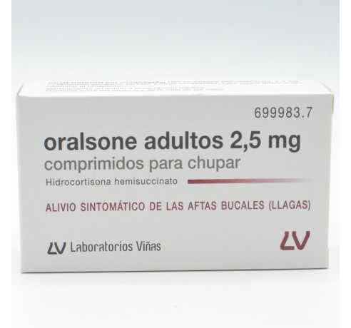 ORALSONE ADULTOS 2.5 MG 12 COMPRIMIDOS PARA CHUP Tratamiento de herpes y encías