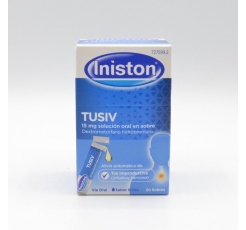 INISTON TUSIV 15 MG 20 SOBRES SOLUCION ORAL 5 ML Jarabe tos seca adulto