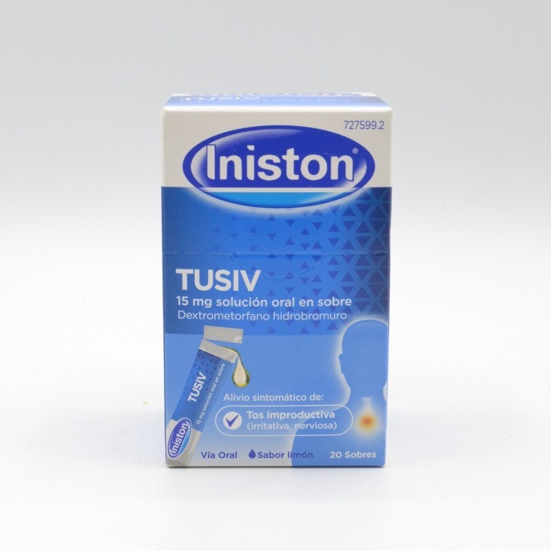 INISTON TUSIV 15 MG 20 SOBRES SOLUCION ORAL 5 ML Jarabe tos seca adulto