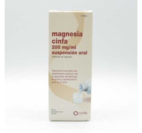 MAGNESIA CINFA 200 MG/ML SUSPENSION ORAL 260 ML Parafarmacia