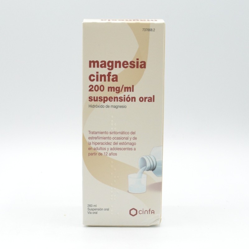 MAGNESIA CINFA 200 MG/ML SUSPENSION ORAL 260 ML Parafarmacia