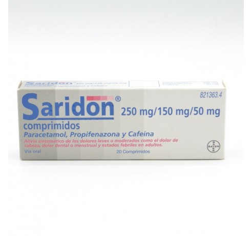 SARIDON 20 COMPRIMIDOS Otros anti-inflamatorios orales