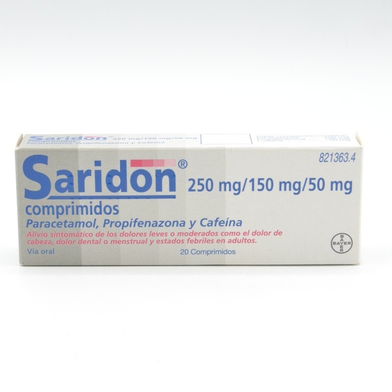 SARIDON 20 COMPRIMIDOS Otros anti-inflamatorios orales