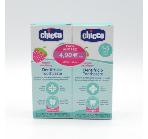 CHICCO PASTA DE DIENTES FRESA DUPLO +1 AÑO 50ML 2 UDS Infantil