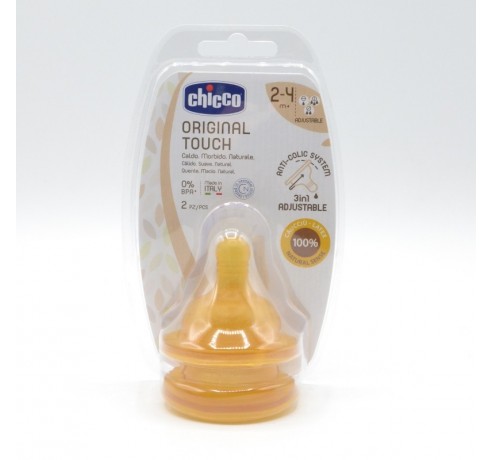 TETINA CHICCO ORIGINAL TOUCH CAUCHO F. VARIABLE 2-4M Biberones y tetinas