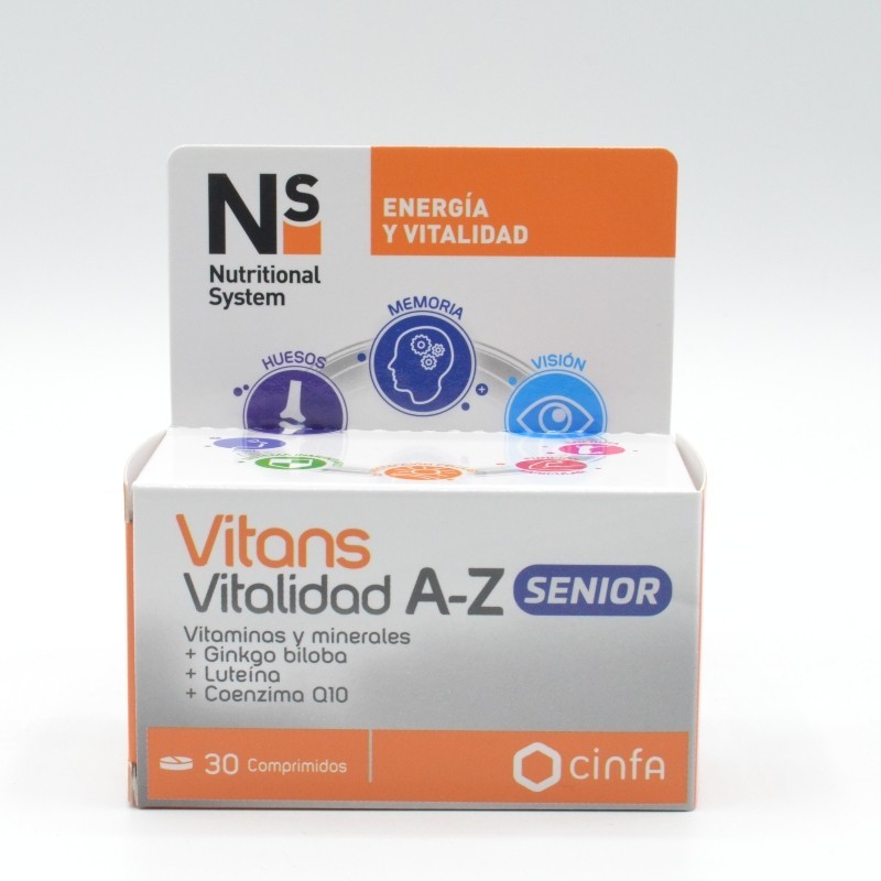 NS VITANS VITALIDAD A-Z SENIOR 30 COMPRIMIDOS Complejos multivitamínicos NS VITANS VITALIDAD A-Z SENIOR 30 COMPRIMIDOS Complejos multivitamínicos