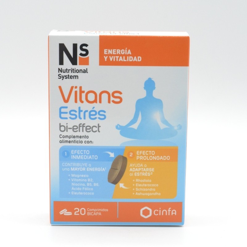 NS VITANS ESTRES BI-EFFECT 20 COMPRIMIDOS BICAPA Regulación de estrés y ciclo del sueño NS VITANS ESTRES BI-EFFECT 20 COMPRIMIDOS BICAPA Regulación de estrés y ciclo del sueño