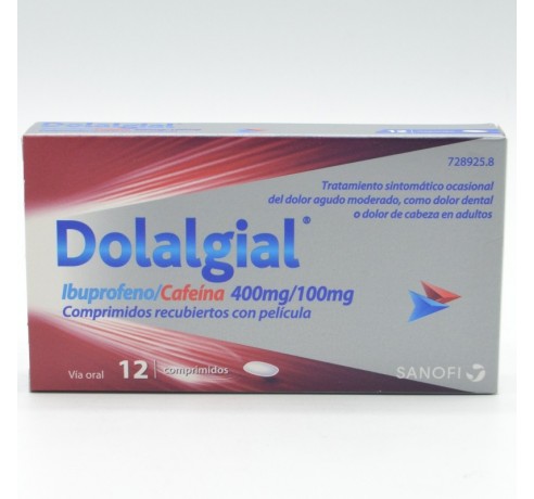 DOLALGIAL IBUPROFENO/CAFEINA 400 MG/100 MG 12 COMPRIMIDOS RECUBIERTOS Ibuprofeno