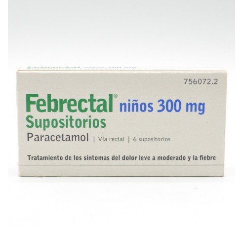 FEBRECTAL INFANTIL 300 MG 6 SUPOSITORIOS Paracetamol