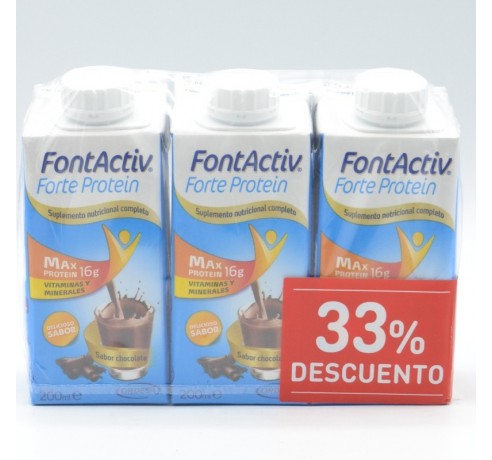 FONTACTIV FORTE PROTEIN 3 TETRABRICKS 200 ML SABOR CHOCOLATE PACK AHORRO Nutrición de adulto