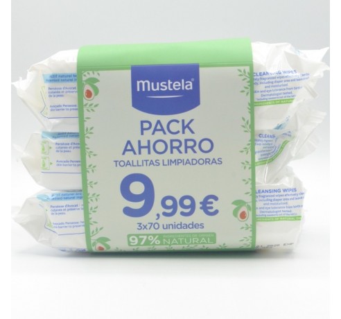 MUSTELA TOALLITAS TRIO 3X60 U Cuidado del culete