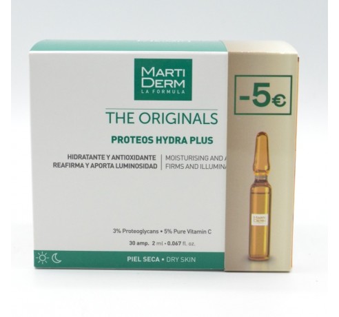 MARTIDERM PROTEOS HYDRAPLUS PIEL SECA (VERDES) 30 AMPOLLAS Antiedad