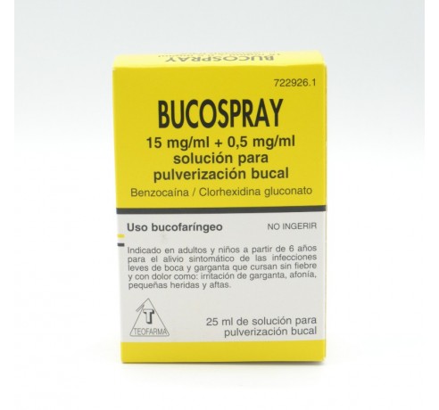 BUCOSPRAY AEROSOL TOPICO 25 ML Dolor de garganta