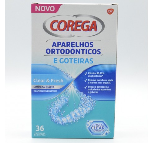 COREGA ORTODONCIAS & FERULAS 36 TABLETAS LIMPIADORAS Ortodoncia