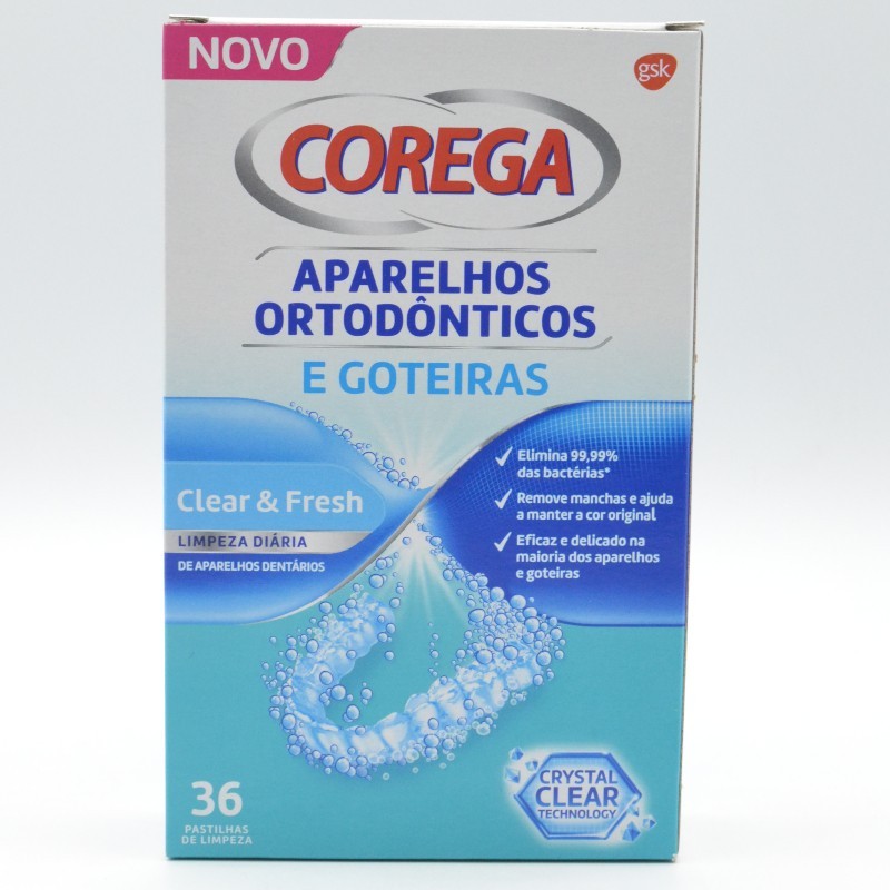 COREGA ORTODONCIAS & FERULAS 36 TABLETAS LIMPIADORAS Ortodoncia