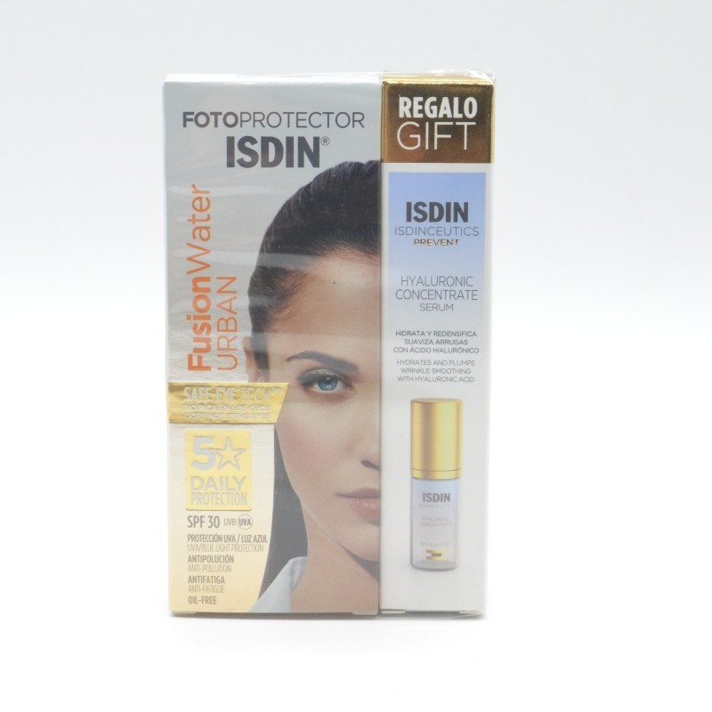 FP ISDIN FUSION WATER URBAN SPF 30+ 50ML + HYALURONIC SERUM 5ML Facial adulto