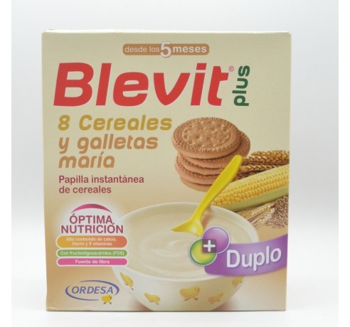 BLEVIT PLUS DUPLO 8 CEREALES Y GALLETA 600 GR Papillas y snacks