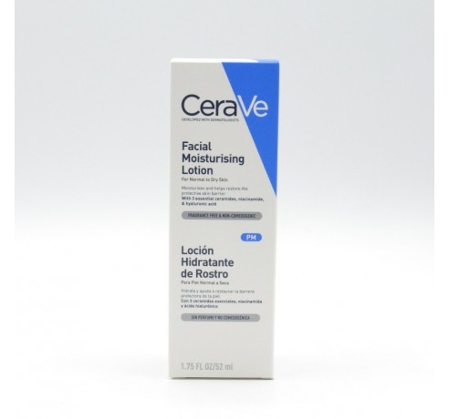 CERAVE LOCION HIDRATANTE DE ROSTRO PIEL NORMAL/SECA 52 ML Hidratación