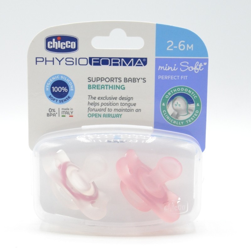 CHUPETE CHICCO SILICONA MINISOFT ROSA 2-6M Chupetes y broches