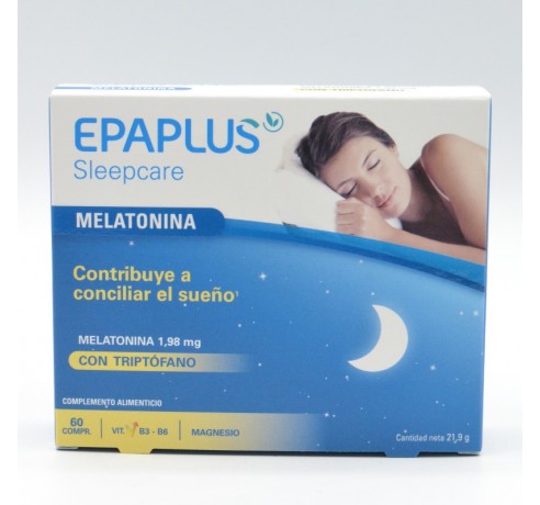 EPAPLUS SLEEPCARE MELATONINA TRIPTOFANO 60 COMPRIMIDOS Regulación de estrés y ciclo del sueño