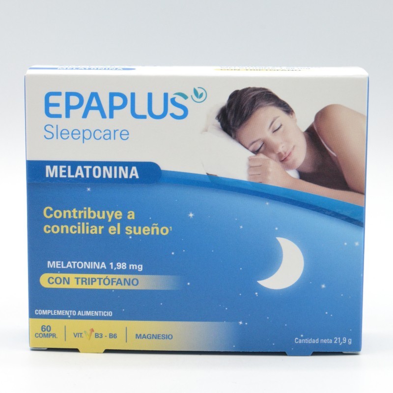 EPAPLUS SLEEPCARE MELATONINA TRIPTOFANO 60 COMPRIMIDOS Regulación de estrés y ciclo del sueño