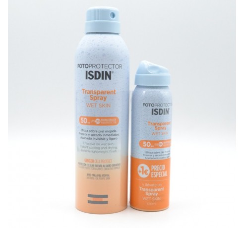 FP ISDIN WET SKIN TRANSPARENT SPRAY SFP 50+ 250 ML + WET SKIN SPRAY SPF50+ 100ML Corporal adulto