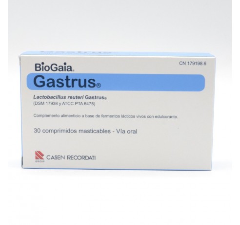 GASTRUS COMPRIMIDOS MASTICABLES 30 COMP Probióticos y sueros de rehidratación