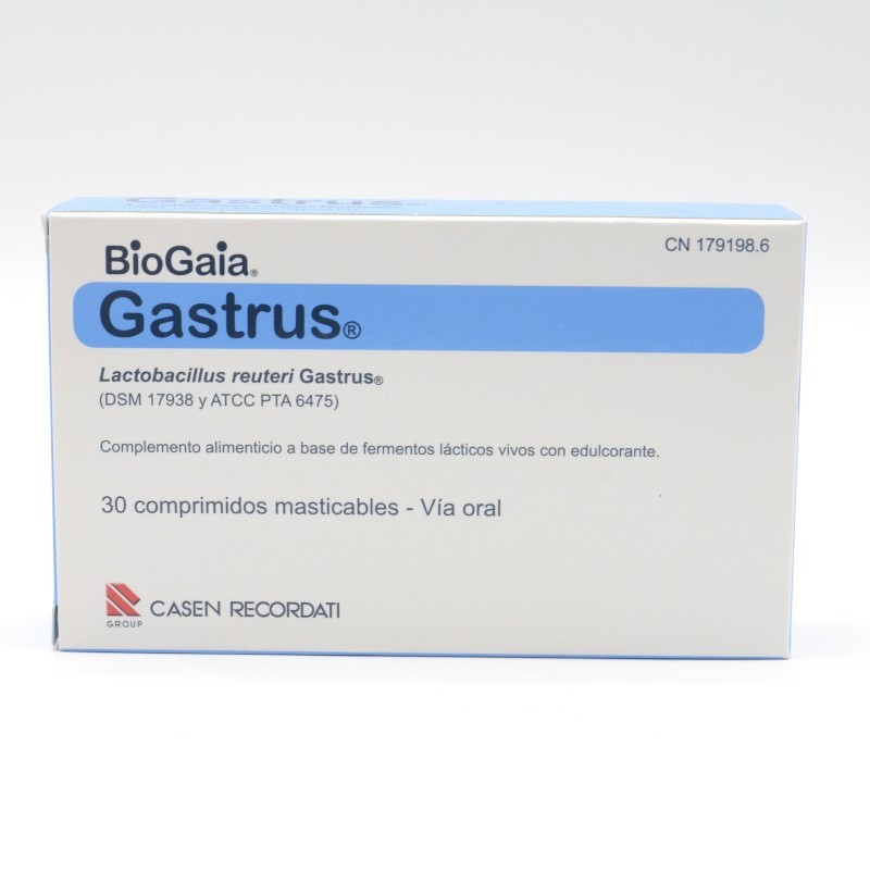 GASTRUS COMPRIMIDOS MASTICABLES 30 COMP Probióticos y sueros de rehidratación