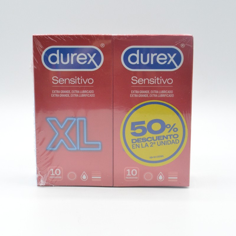 PRESERVATIVOS DUREX SENSITIVO XL 10 U 2% UD AL 50% DTO Preservativos