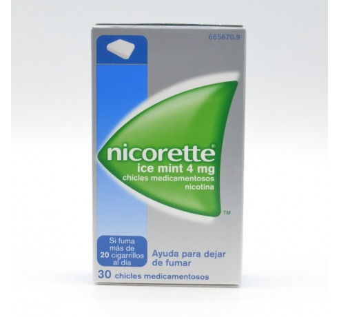 NICORETTE ICE MINT 4 MG 30 CHICLES Anti-tabáquicos