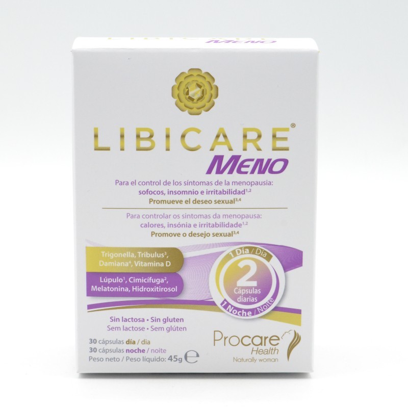 LIBICARE MENO 30 CAPSULAS DIA+ 30 CAPSULAS NOCHE Menopausia y síndrome menstrual