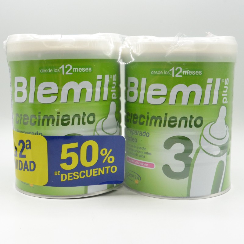 BLEMIL PLUS 3 CRECIMIENTO 2 ENVASES 800 G PACK DESCUENTO Leches